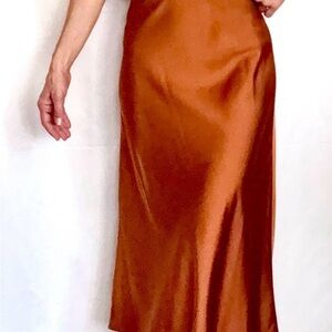 NWT J. Crew Gwyneth Copper Slip Skirt Size Large